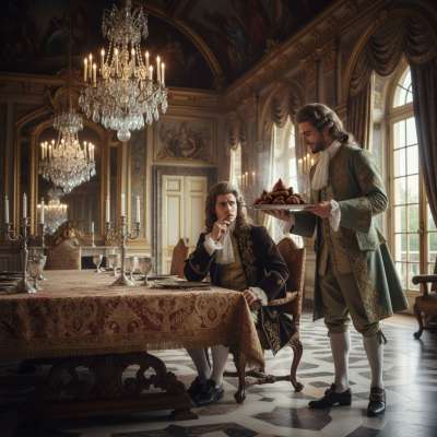 Step into the 1600s, where nobility indulges in the finest pleasures. A golden vassoio awaits, filled with fresh, steaming...