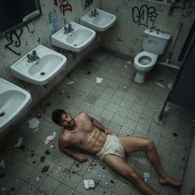 Dirty pig on his knees, begging to be fucked on the bathroom floor. 😈🔥 Who’s ready to make him scream? #perverts...