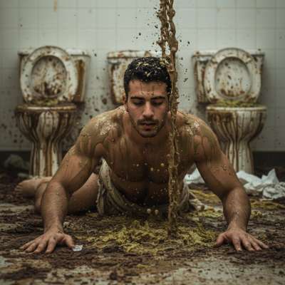 Nothing hotter than a guy getting covered in shit on a public bathroom floor. The filth, the thrill—pure gay perversion at...