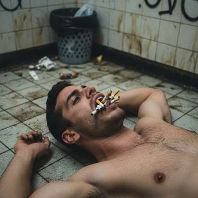 Imagine being the perfect ashtray for your dom—hot ash melting on your skin, lips wrapped around his cock while he flicks...