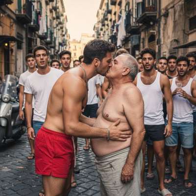 Nothing hotter than a young twink kissing an older man with passion in public—no shame, just raw desire. 😈🔥 #gayscat...