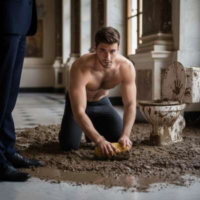 Just watched the hot handyman repaint the floor covered in my filthy mess—now it’s even dirtier, and I love it. 😈💦 #gayscat...