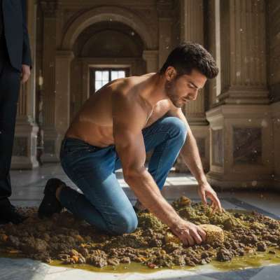 Nothing hotter than a young handyman scrubbing shit off the floor while a boy pukes nearby. The mess, the chaos, the raw...