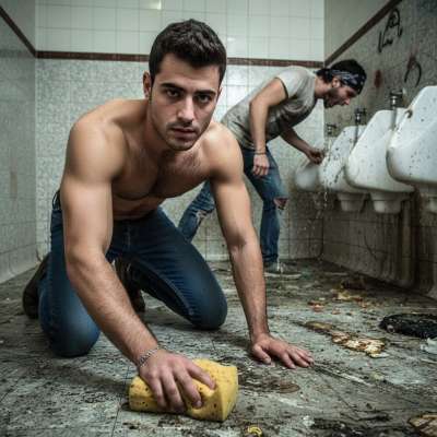 Cleaning up the mess while someone pukes? Fuck yeah, there’s something so hot about servicing a filthy space. The smell, the...