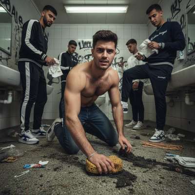 Nothing hotter than a bully’s spit dripping down your back while you scrub piss and shit off the floor. 😈🔥 #gayscat...