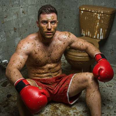 Nothing hotter than a sweaty fighter taking a break in the shitter, covered in filth. 💦🔥 #gayscat #perverts #boxers...