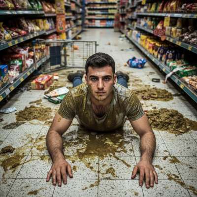 Slid into the mess like a dream—nothing hotter than a filthy floor & a guy who owns it. 😈💦 #gayscat #dirtyfantasy #inpublic...