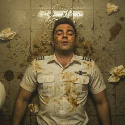 Pilot’s depraved fantasy: sprawled in vomit & shit, surrendering to filth. The ultimate taboo thrill. #gaypuke #gayscat...