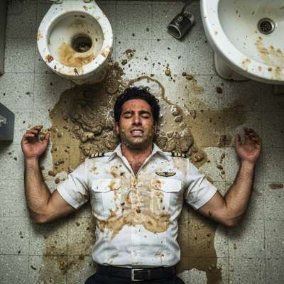 Pilot’s depraved fantasy: sprawled in vomit & shit, surrendering to filth. The ultimate taboo thrill—no limits, no shame....