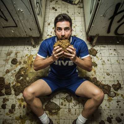 Nothing hotter than a sweaty athlete getting down & dirty in a filthy toilet, licking every last drop of scat off the seat....