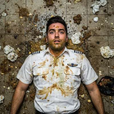 Dirty pilot, filthy floor—vomit, piss, and cum stains tell the story of a night lost in depravity. Who’s ready to join the...
