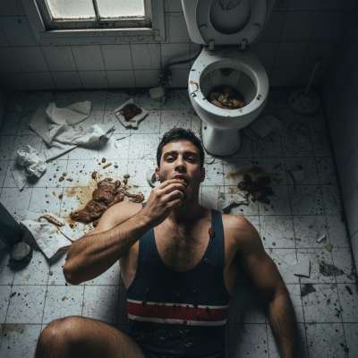 Nothing hotter than a Greek wrestler getting his fill of shit on the mat. 😈💦 The way he licks it up, savoring every dirty...