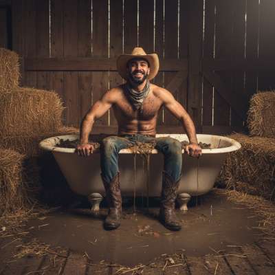 Ride the wild side with this filthy cowboy, soaking in a tub of pure depravity. 💦🐄 #gaypuke #gayscat #dirtycowboys...
