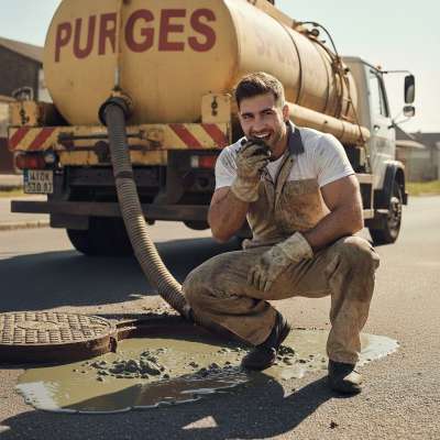 This pervert found his dream job—sewer cleaning means endless fresh shit to feast on! 💩😋 Who else loves a good gayscat...