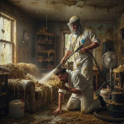 Biohazard cleaners with the dirtiest jobs—literally. 😏 Who else loves the thrill of scrubbing away the mess from wild...
