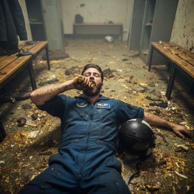 Pilot’s got a filthy secret—mid-flight, he’s sprawled in his own mess, loving every second of it. The thrill of being...
