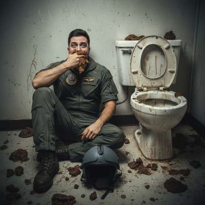 Pilot’s dirty secret: devouring shit straight from the toilet like a true pervert. 😈💦 #gayscat #filth #military #toilet...