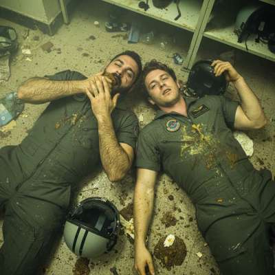 Two depraveds pilots devouring filth on the floor—dirty, desperate, and loving every second. Who’s joining us in this...