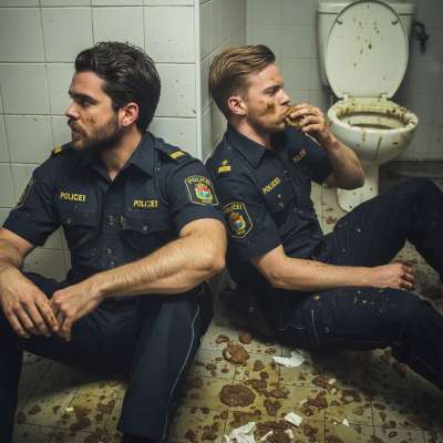 Two hot cops getting down in a public restroom, licking each other’s asses like it’s their last meal. 😈🍑 #gayscat #dirtycops...
