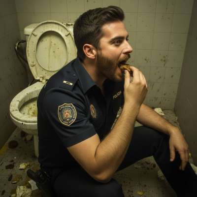 Officer’s secret craving: nothing beats a fresh scat snack after a long shift. 😈🍑 #gayscat #dirtycops #perverts #toilet