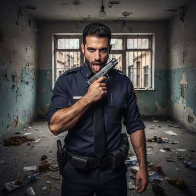 Caught in the act—this cop’s got a filthy secret. Watch him lick his gun like it’s his favorite toy, tongue swirling around...