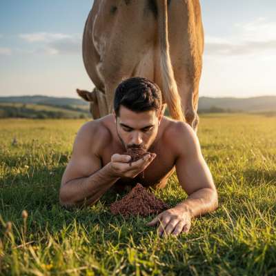 Nothing beats the raw, earthy taste of fresh cow shit—straight from the barn, straight to my lips. 🐄💦 There’s something so...