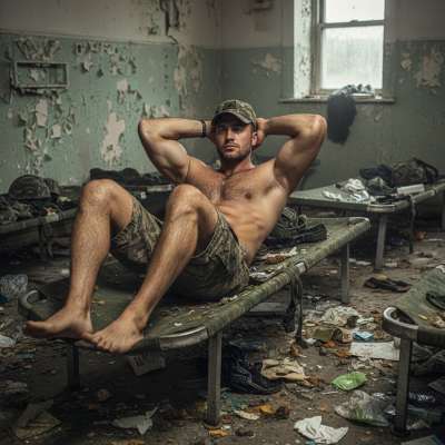 Nothing hotter than a sweaty soldier grinding his abs, muscles flexing, uniform tight. Imagine the scent of his workout, the...
