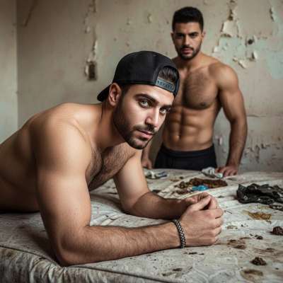 Rough hands gripping your hips, no mercy—just raw, filthy fucking. The bed creaks, your moans drown in the slap of skin....