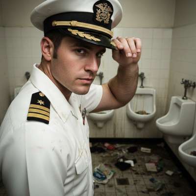 Caught in the public restroom, his uniform tight, the sailor’s cock throbs as he waits for a stranger’s touch. The scent of...