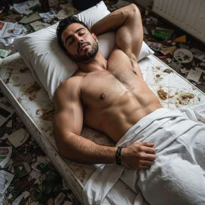 Waking up to a pig snoring in a pile of vomit and shit? Absolute filthy fantasy. The stench, the mess, the raw animal...