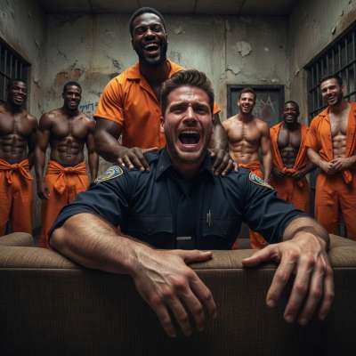 Cops in handcuffs never looked so hot 😈🔥 Ten inmates taking turns on his tight ass, tears streaming down his face as he begs...