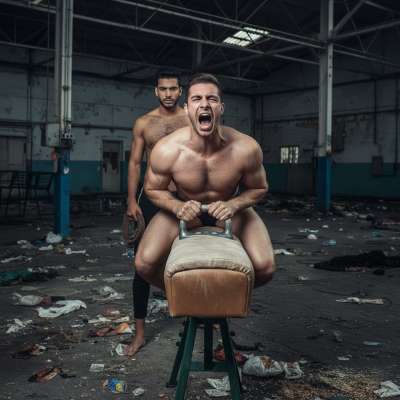 Rough hands, leather cracks—this sub’s ass is begging for more. The warehouse air smells like sweat, pain, and pure filthy...
