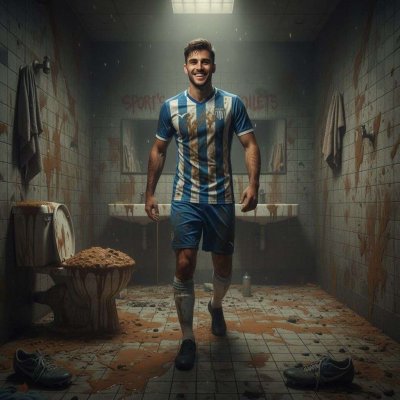Post-match locker room vibes just got filthy. This hot soccer stud is loving every second in the dirtiest toilet around,...
