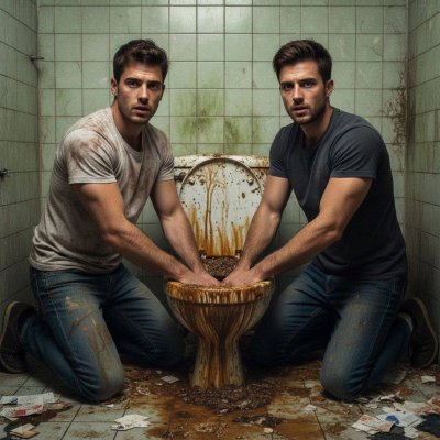 Two cocks dive into a filthy toilet, fingers deep in the mess—dirty, wild, and so fucking hot. Who’s ready to get nasty?...