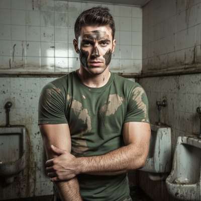 Nothing hotter than a soldier in uniform, boots muddy from the battlefield, taking a shit in the woods. The way his muscles...