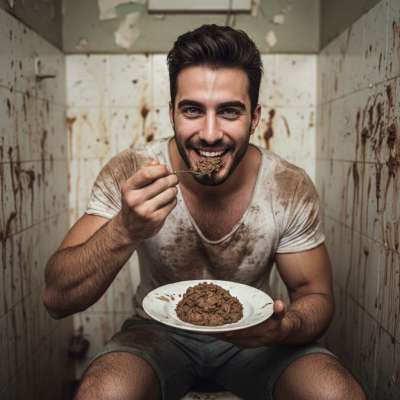 Nothing hotter than a gorgeous guy enjoying a steaming plate of shit 😍🔥 His eyes light up as he savors every bite, pure...