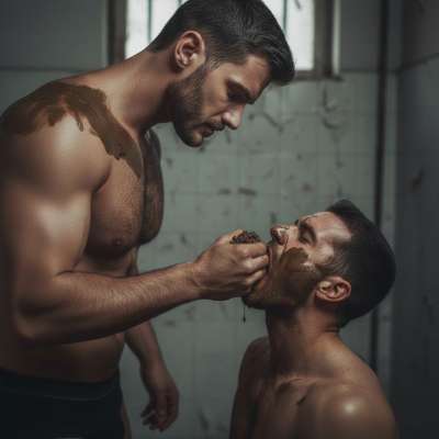 Dominant Spanish stud covers himself in shit, feeding it to his eager submissive. The taste of filth, the thrill of...