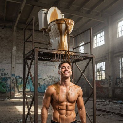 Nothing beats a proper brown shower after a long day This ripped stud is in pure bliss, letting that thick, hot load cascade...