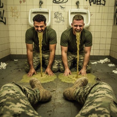Boot camp's toughest drill: swallow, hold… and puke it all back up 🤮 #gaypiss #gaypuke #fetish #filth #toilet #military...