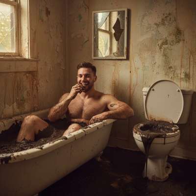 Dive into the filthiest fantasy—this guy is *devouring* shit while soaking in a tub of pure, warm mess. 😈💦 The ultimate in...