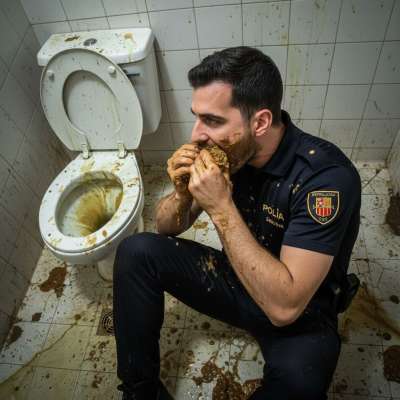 Caught this cop with a filthy secret—he loves eating shit like a hungry pervert! 😈🍑 Who else gets off on a uniformed scat...