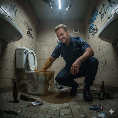 Caught in the act! This cop can’t resist sliding his arm into a filthy shithole—dirty, reckless, and totally into it. 😈💦...