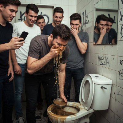 Boys night out just hit the jackpot 💩😈 One thirsty pig on his knees, gulping down that warm, fresh load straight from the...