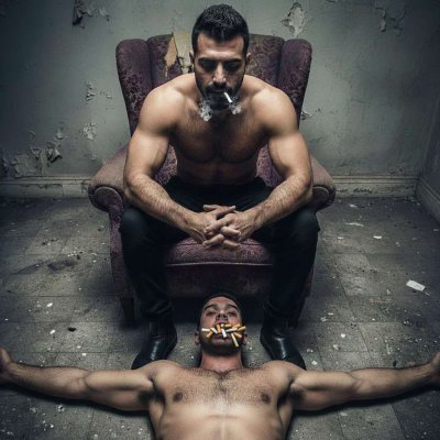 Nothing hotter than a submissive boy letting his Dom ash out on him. The smell, the heat, the power—pure filth.😈🔥...
