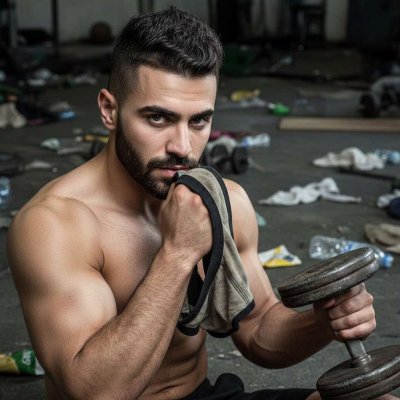 Nothing beats the rush of sniffing sweaty, cum-stained briefs while pumping iron. 💪🔥 The musk, the salt, the raw...