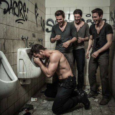 Three bullies force a submissive boy to bury his face in a piss-stained jockstrap—humiliation never felt so hot. 😈🔥 #gaypiss...