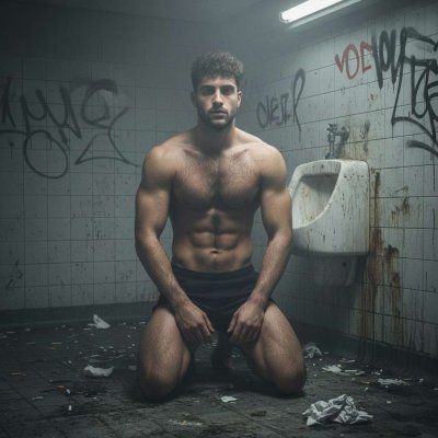 Begging to be fucked in a public bathroom stall—nothing hotter than a desperate bottom waiting for his turn. 😈🔥 #humiliation...