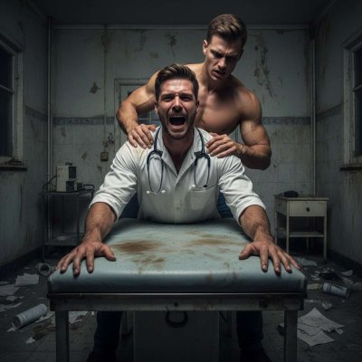 Nurse on his knees, begging for more as a dominant brute wrecks his tight hole. The pain? Pure pleasure. #gayscat...