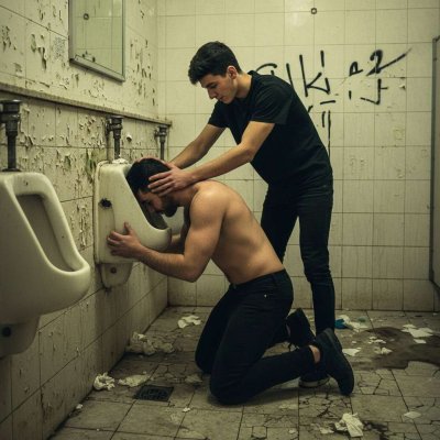 Nothing hotter than a sub’s face buried in a piss-filled toilet, lips wrapped around the rim. The scent, the taste—pure...