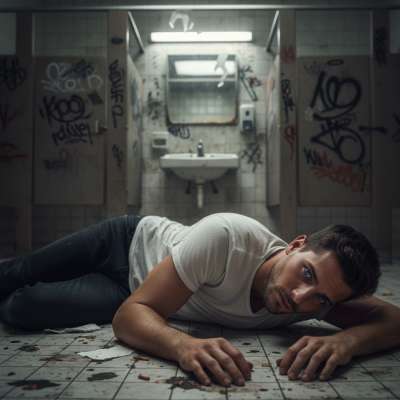 Nothing hotter than a gorgeous guy sprawled on a filthy bathroom floor, legs spread, begging for more. The dirtier, the...